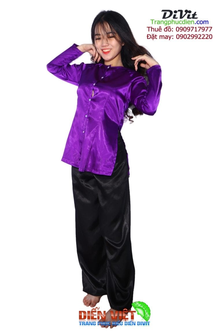 Thuê áo bà ba nữ tím huế