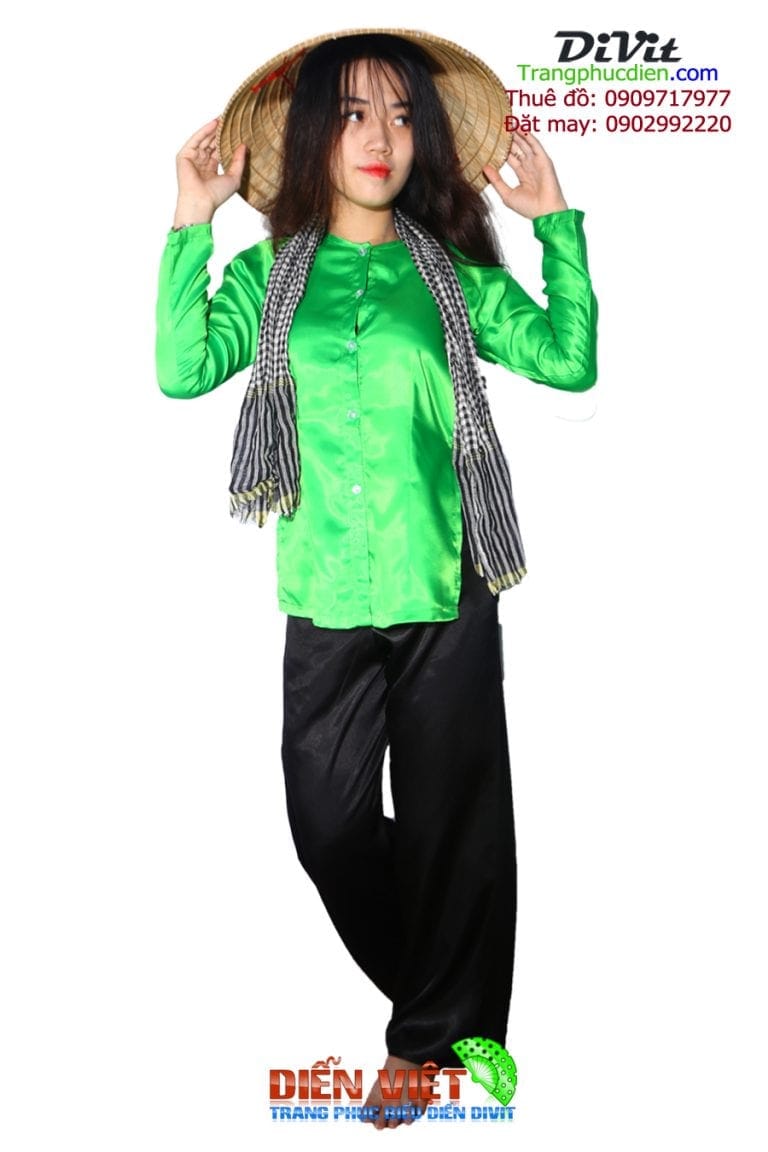 Trang phục bà ba nữ xanh lá