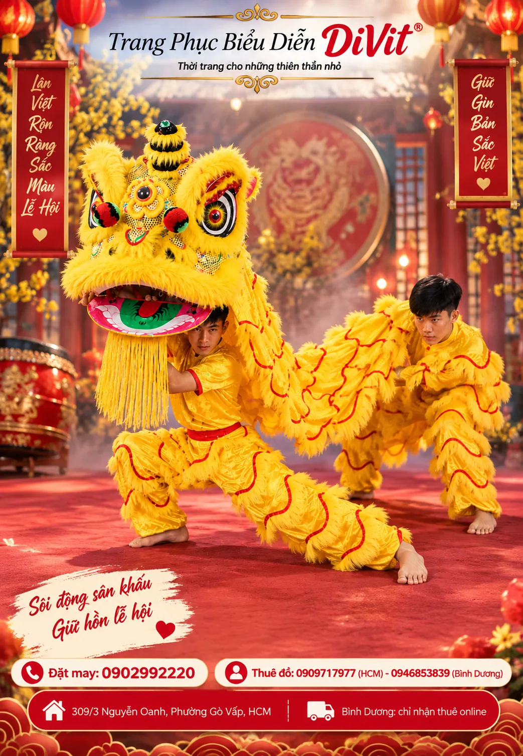 Cho thuê bộ múa Lân lớn