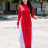 Thuê áo dài lụa đỏ trơn