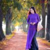 Áo dài tím Huế vải lụa