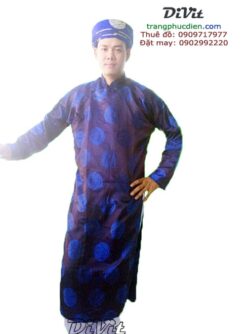 Áo dài nam gấm đồng tiền