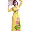Áo dài hoa sen vàng