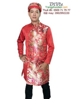 Áo dài cách tân gấm rồng