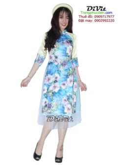 Áo dài cách tân gấm