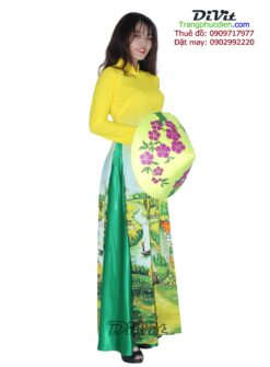 Áo dài lụa 3D