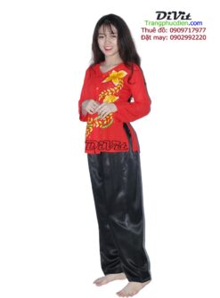 Bà ba nữ đỏ in nhũ
