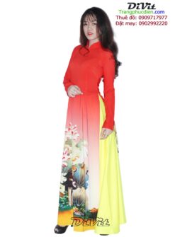 Áo dài lụa hoa sen