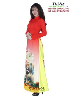 Áo dài lụa hoa sen