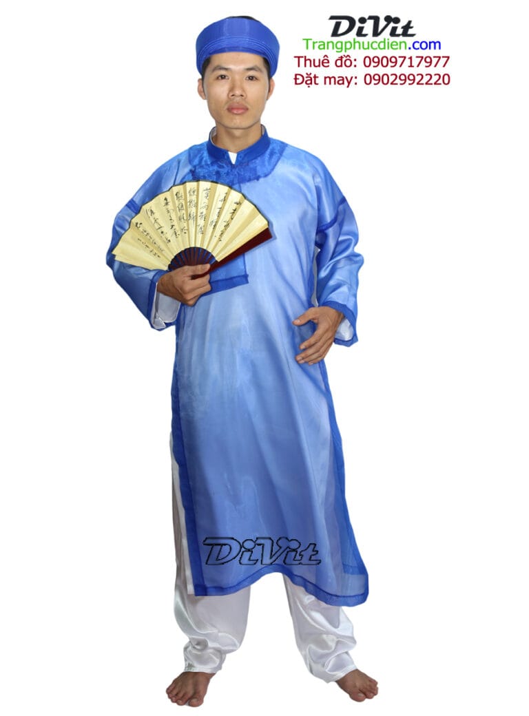 Áo dài the xanh thầy đồ