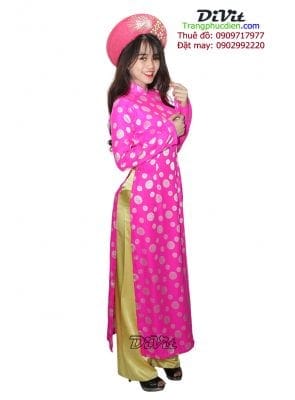 Áo dài nữ gấm đồng tiền