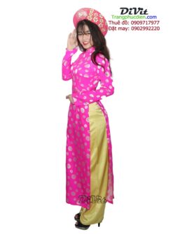 Áo dài nữ gấm đồng tiền