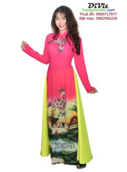 Áo dài lụa 3D nữ
