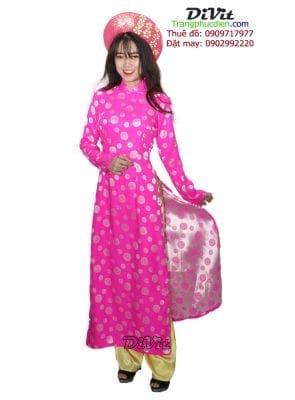 Áo dài nữ gấm đồng tiền