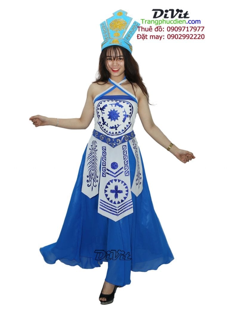 Âu Lạc nữ xanh trắng