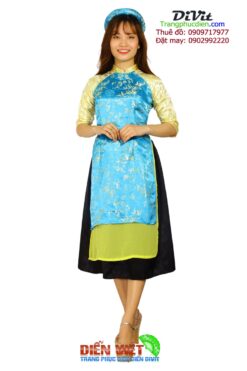 Áo dài gấm cách tân nữ trúc mai