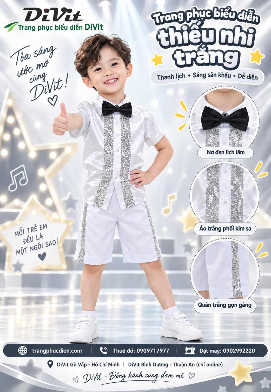 Thuê trang phục sơ mi nhảy mầm non