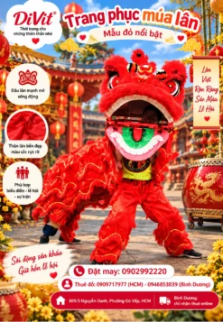 Cho thuê đầu lân kim sa đỏ