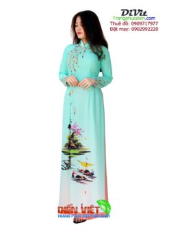 Thuê áo dài vẽ họa tiết