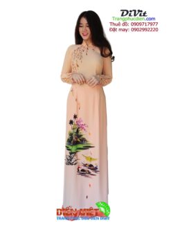 Cho thuê áo dài vẽ họa tiết đẹp