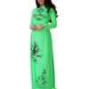 Cho thuê áo dài xanh lá vẽ