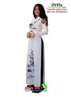 Cho thuê áo dài vẽ họa tiết