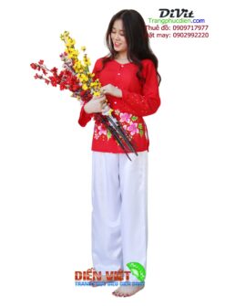 Cho thuê bà ba nữ đỏ họa tiết