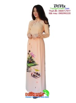 Cho thuê áo dài vẽ họa tiết đẹp
