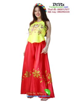 Yếm phối quần ống rộng