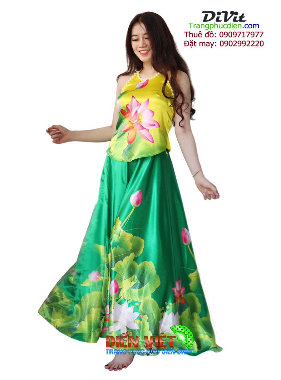 Thuê Váy Yếm Múa Hoa Sen - Trang Phục Biểu Diễn Divit