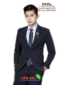 Thuê vest nam đen kẻ sọc