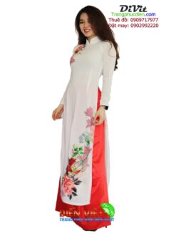 Thuê áo dài trắng họa tiết