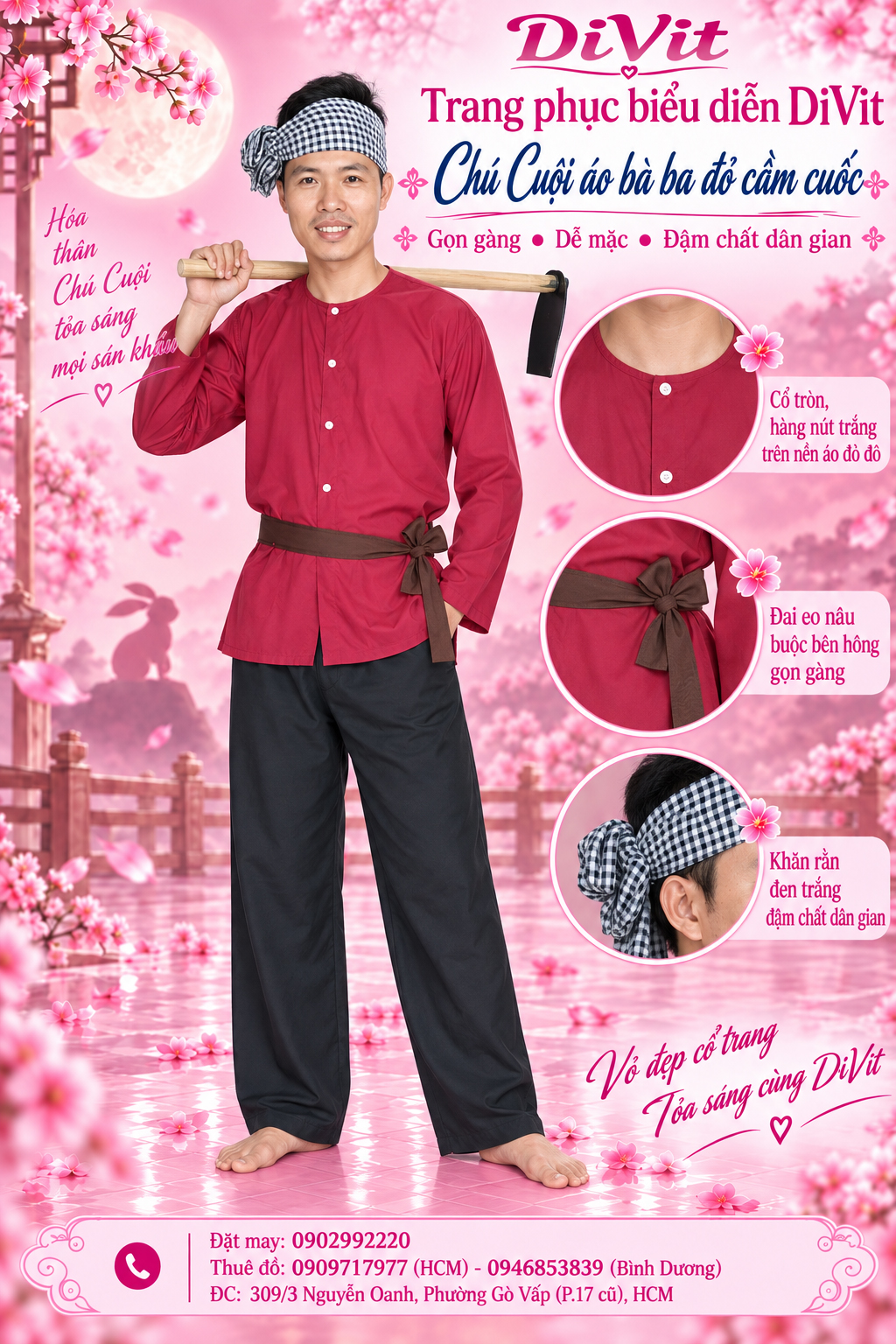 Thuê đồ Chú Cuội đỏ đô