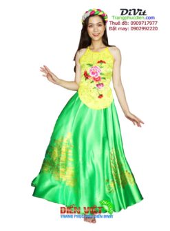 Áo yếm đào váy đụp họa tiết