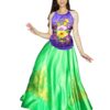 Áo yếm tím váy đụp xanh