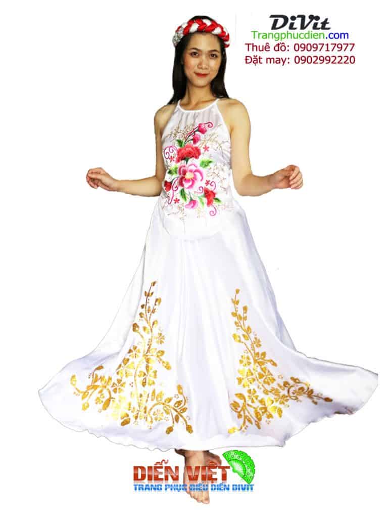 Áo Yếm váy trắng - kín lưng