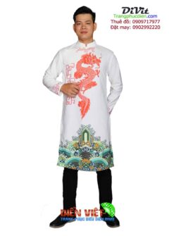 Thuê áo dài cách tân nam trắng