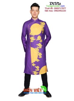 Áo dài tím cách tân nam