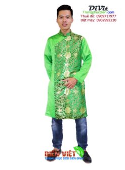 Áo dài nam xanh lá (kéc)