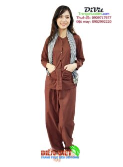 Áo bà ba nữ nâu kate