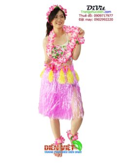 Thuê đầm Hawai nữ hồng