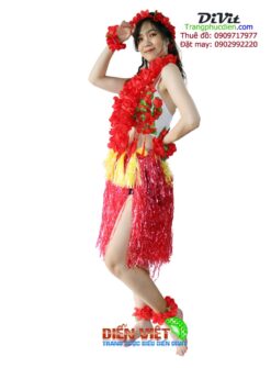 Thuê đồ nhảy Hawai đỏ