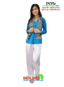 Bà ba nữ voan xanh biển