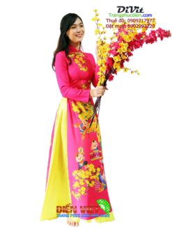 Áo dài in hoa mai