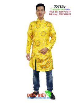 Áo dài cách tân nam vàng thọ