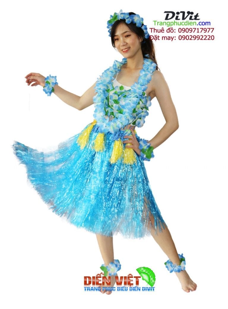 Đầm Hawai xanh biển