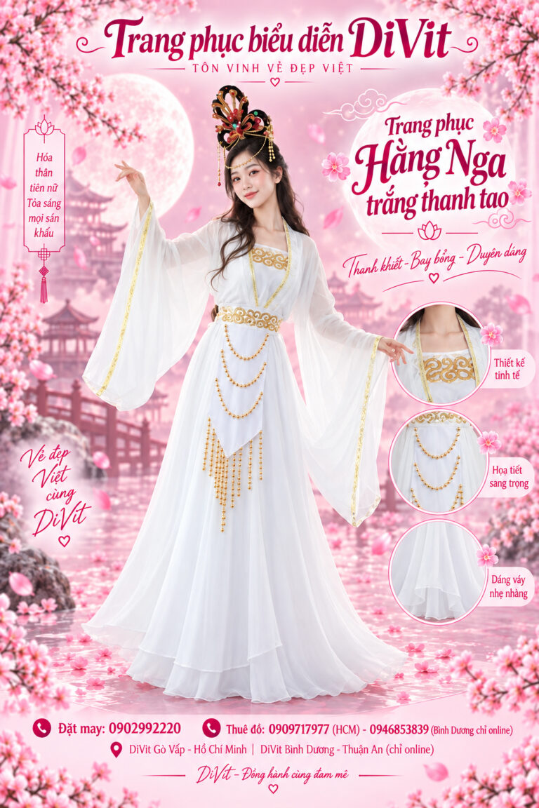 Áo chị Hằng Nga trắng cổ trang