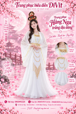 Áo chị Hằng Nga trắng cổ trang