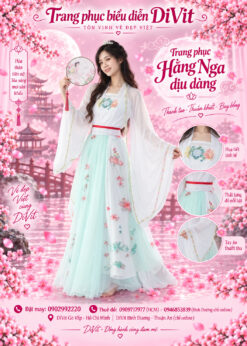 Áo Hằng Nga tùng xanh biển