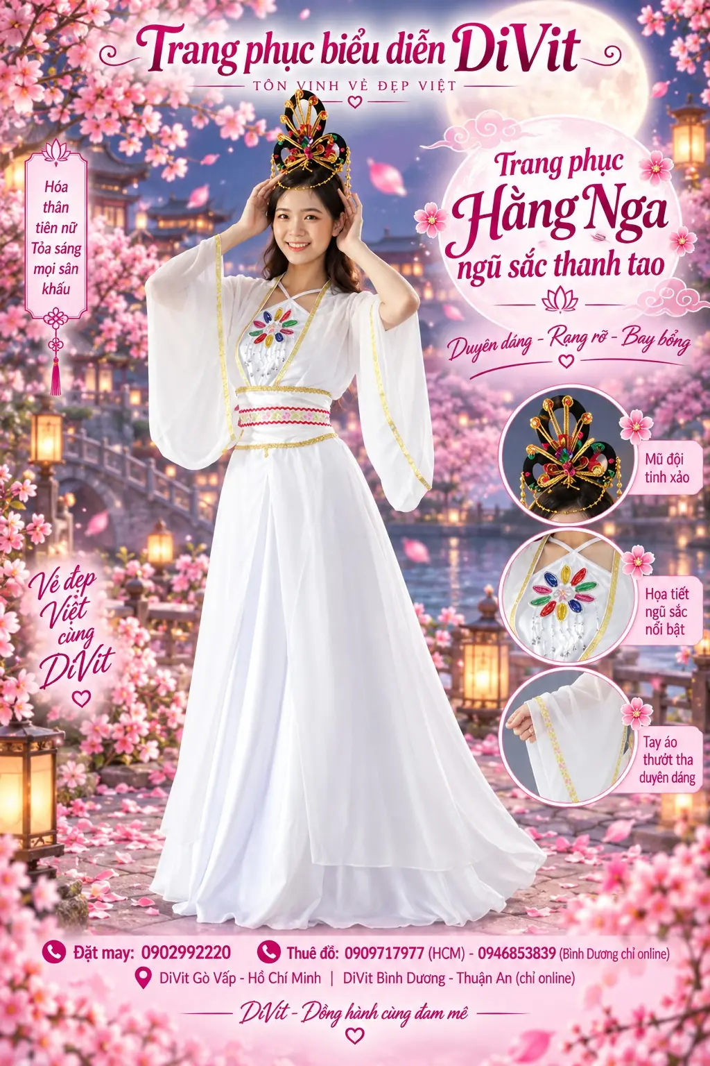 Đầm chị Hằng Nga cổ trang